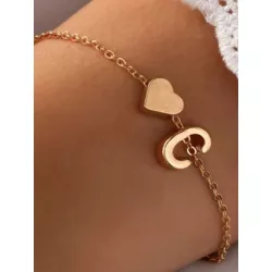 1 pieza Pulsera con diseño de letra