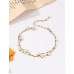 1 pieza Pulsera a capas con diseño de cuenta