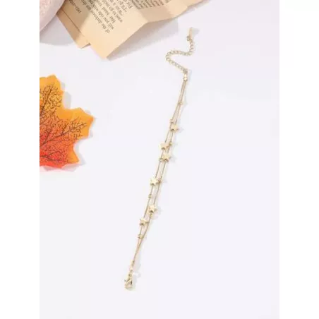 1 pieza Pulsera a capas con diseño de cuenta