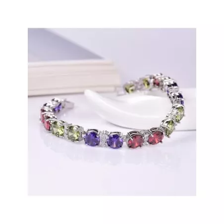 Pulsera de cadena moda cobre de colores zirconia cúbica adorno para mujeres para decoración diaria