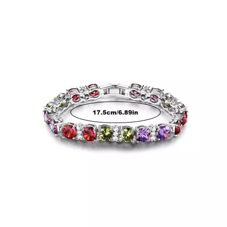 Pulsera de cadena moda cobre de colores zirconia cúbica adorno para mujeres para decoración diaria