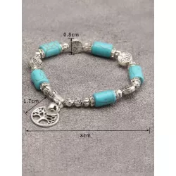 1 pieza Pulsera con cuenta moda aleación de zinc con diseño de árbol para mujeres para decoración diaria