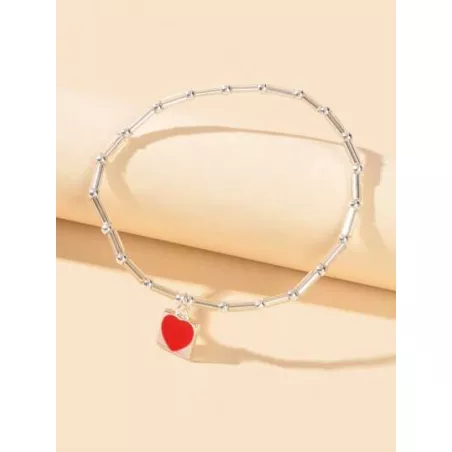 Pulsera con cuenta con accesorio de corazón