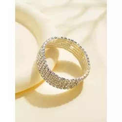 1 pieza Brazalete atractivo hierro diamante de imitación de aleación adorno para mujeres para decoración diaria