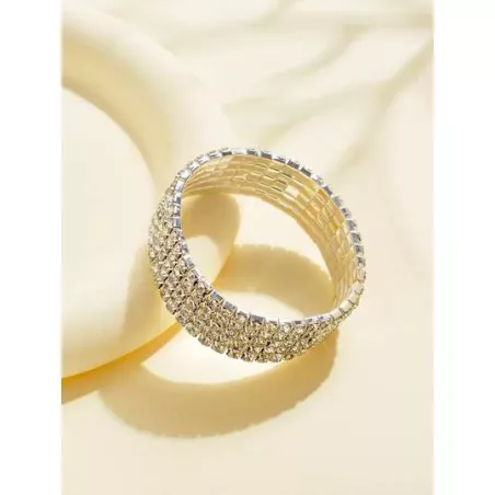 1 pieza Brazalete atractivo hierro diamante de imitación de aleación adorno para mujeres para decoración diaria