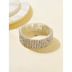 1 pieza Brazalete atractivo hierro diamante de imitación de aleación adorno para mujeres para decoración diaria