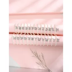 1 pieza Pulsera día festivo viento playa verano 26 alfabeto de inglés con cuenta con perla