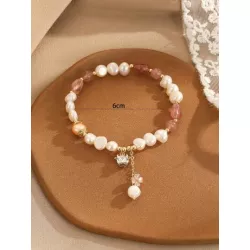 1 pieza Pulsera con cuenta moda perla cultivada adorno para mujeres para decoración diaria