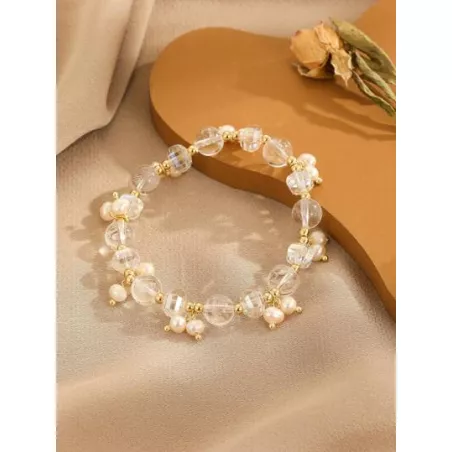 1 pieza Pulsera con cuenta moda cristal natural adorno para mujeres para decoración diaria