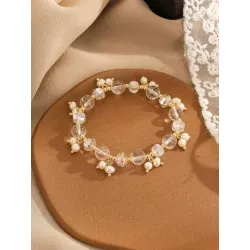 1 pieza Pulsera con cuenta moda cristal natural adorno para mujeres para decoración diaria