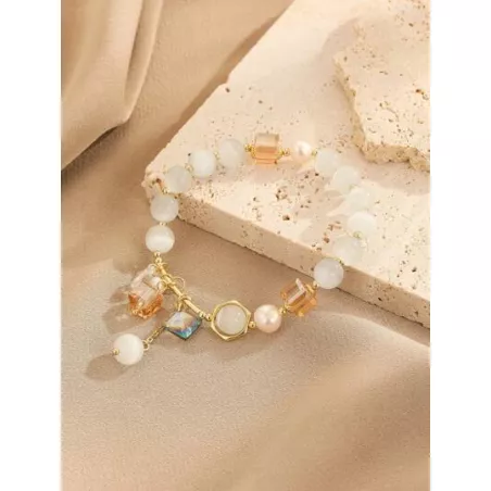 1 pieza Pulsera moda con cuenta con piedra para mujeres para decoración diaria