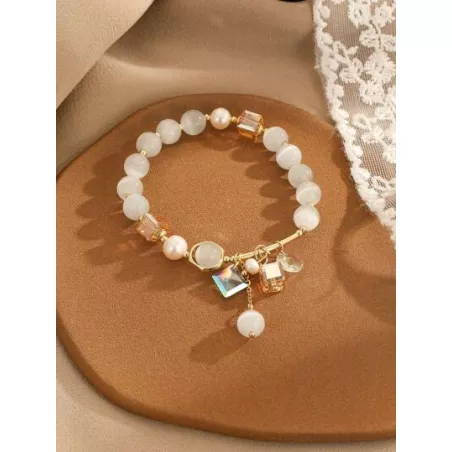 1 pieza Pulsera moda con cuenta con piedra para mujeres para decoración diaria
