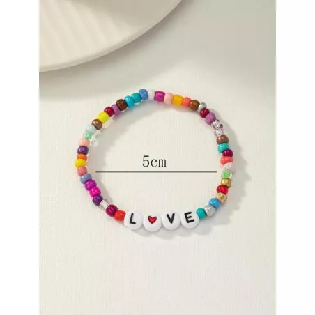 1 pieza Pulsera con cuenta de moda con diseño de letra para mujeres para decoración diaria