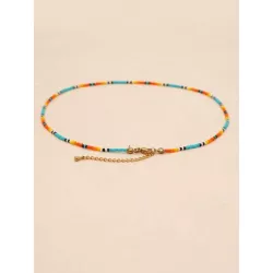 1 pieza Collar con cuenta estilo bohemio semilla rosario de mujeres