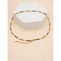 1 pieza Collar con cuenta estilo bohemio semilla rosario de mujeres