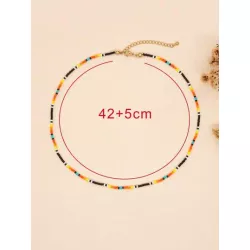1 pieza Collar con cuenta estilo bohemio semilla rosario de mujeres
