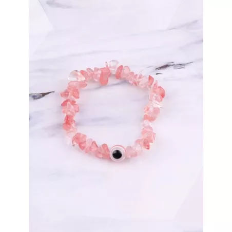 Pulsera moda con diseño de ojo irregular con cuenta con piedra para mujeres para diariamente