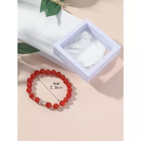 1 pieza Pulsera con cuenta de moda zirconia cúbica adorno para mujeres para decoración diaria