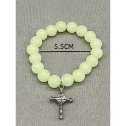 1 pieza Pulsera con cuenta de mujeres de moda con personalizado con diseño de cruz