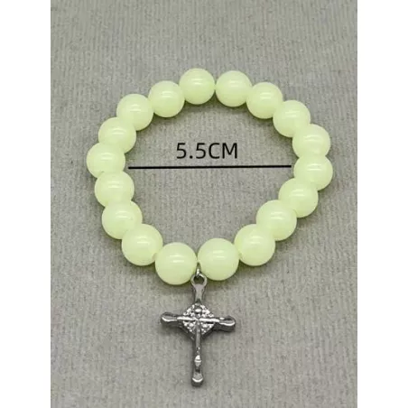 1 pieza Pulsera con cuenta de mujeres de moda con personalizado con diseño de cruz