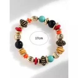 1 pieza Pulsera bohemio cuenta de colores para mujeres para decoración diaria