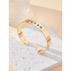 Pulsera abierta con diseño de diamante de imitación