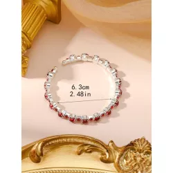 1 pieza Pulsera abierta atractivo aleación de zinc zirconia cúbica adorno para mujeres para decoración diaria