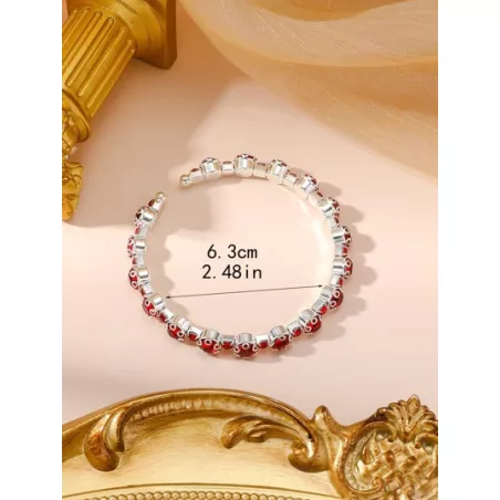 1 pieza Pulsera abierta atractivo aleación de zinc zirconia cúbica adorno para mujeres para decoración diaria