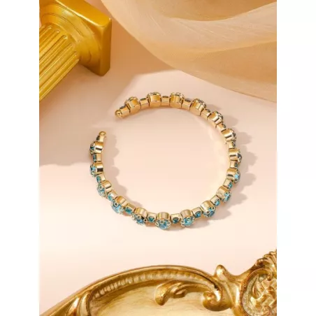 1 pieza Pulsera abierta atractivo aleación de zinc zirconia cúbica adorno para mujeres para decoración diaria