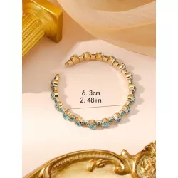 1 pieza Pulsera abierta atractivo aleación de zinc zirconia cúbica adorno para mujeres para decoración diaria