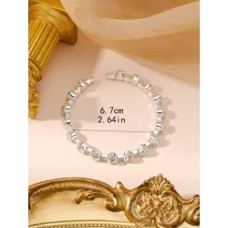 1 pieza Pulsera abierta atractivo aleación de zinc zirconia cúbica adorno para mujeres para decoración diaria