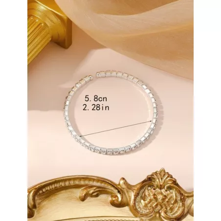 1 pieza Brazalete atractivo con diseño de diamante de imitación para mujeres para decoración diaria