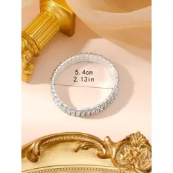 1 pieza Pulsera atractivo aleación de zinc zirconia cúbica adorno para mujeres para decoración diaria