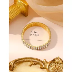 1 pieza Pulsera atractivo aleación de zinc zirconia cúbica adorno para mujeres para decoración diaria