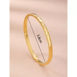 1 pieza Brazalete exquisito de acero inoxidable geométrico con textura para mujeres para regalo