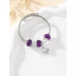 Pulsera con cuenta con diseño de diamante de imitación