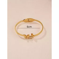 1 pieza de pulsera de mariposa de acero inoxidable para mujer, regalo de cita de vacaciones de verano simple y elegante