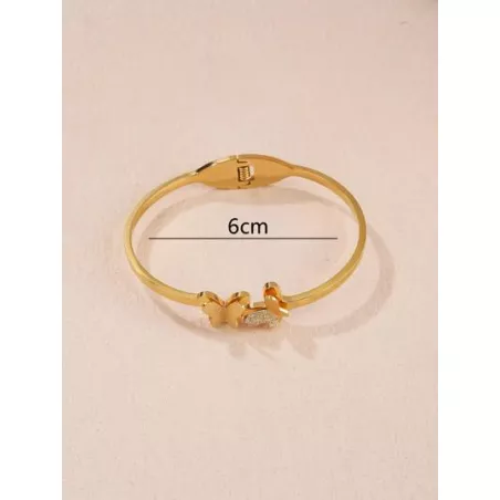 1 pieza de pulsera de mariposa de acero inoxidable para mujer, regalo de cita de vacaciones de verano simple y elegante