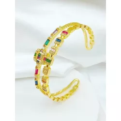 Pulsera abierta zirconia cúbica adorno