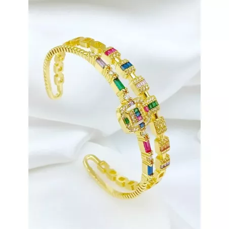 Pulsera abierta zirconia cúbica adorno