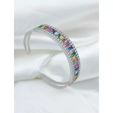 Pulsera abierta zirconia cúbica adorno