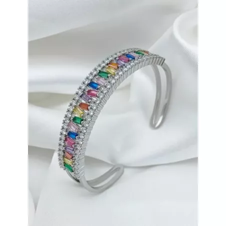 Pulsera abierta zirconia cúbica adorno