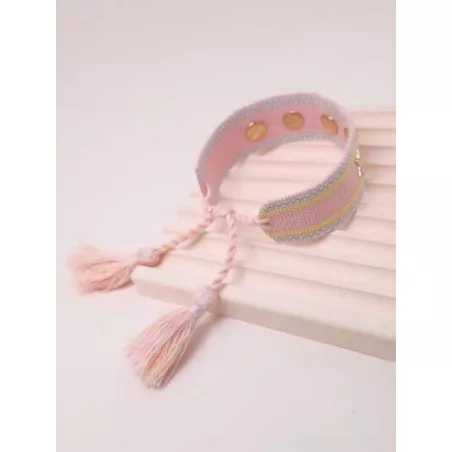 1 pieza estilo bohemio trenzado con fleco Pulsera de cuerda con remache con estrella Decoración