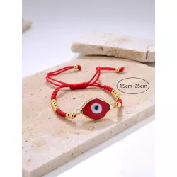 1 pieza Pulsera de cuerda de moda diseño de aojo para mujeres para decoración diaria