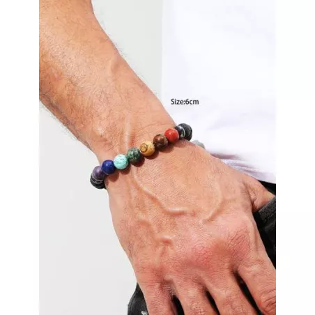 Hombres Pulsera con cuenta de color combinado