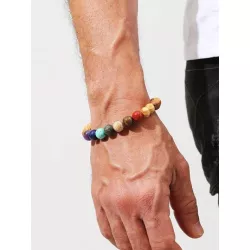 Hombres Pulsera con cuenta de color combinado