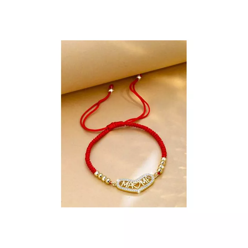 1 pieza pulsera de cadena de decoración de zirconia cúbica de cobre de moda de color aleatorio para mujer para regalo del Día de