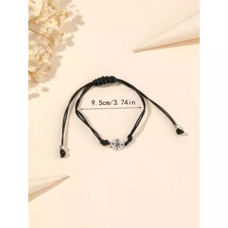 1 pieza negro Brújula adorno Pulsera de cuerda para uso diario