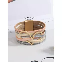 1 pieza Pulsera de moda con adorno de corazón para mujeres para Día de la Madre regalo