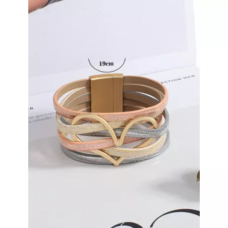 1 pieza Pulsera de moda con adorno de corazón para mujeres para Día de la Madre regalo